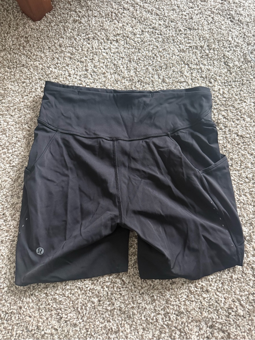 lululemon athletica Black High-Waist Running Shorts with Side Pockets